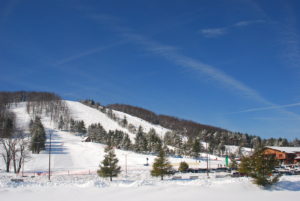 ski slopes at wisp resort during the winter months in deep creek lake